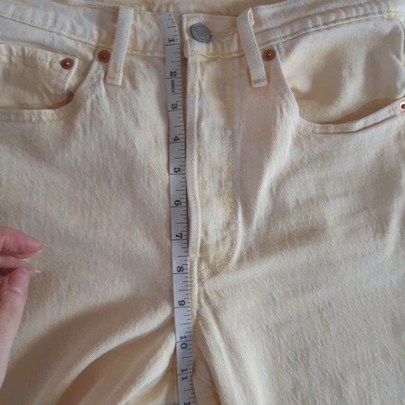 Levi's 501 | Stretch Skinny Women's Jeans | Yellow/Cream | Size W27 L30 - Picture 9 of 9
